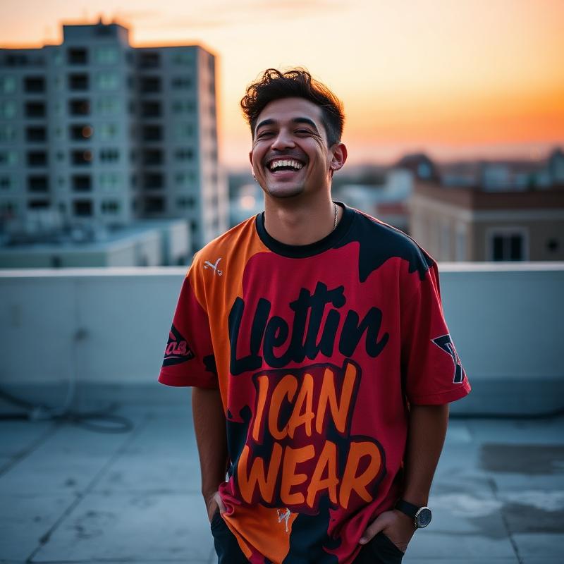 Diego R. wearing custom GGC print